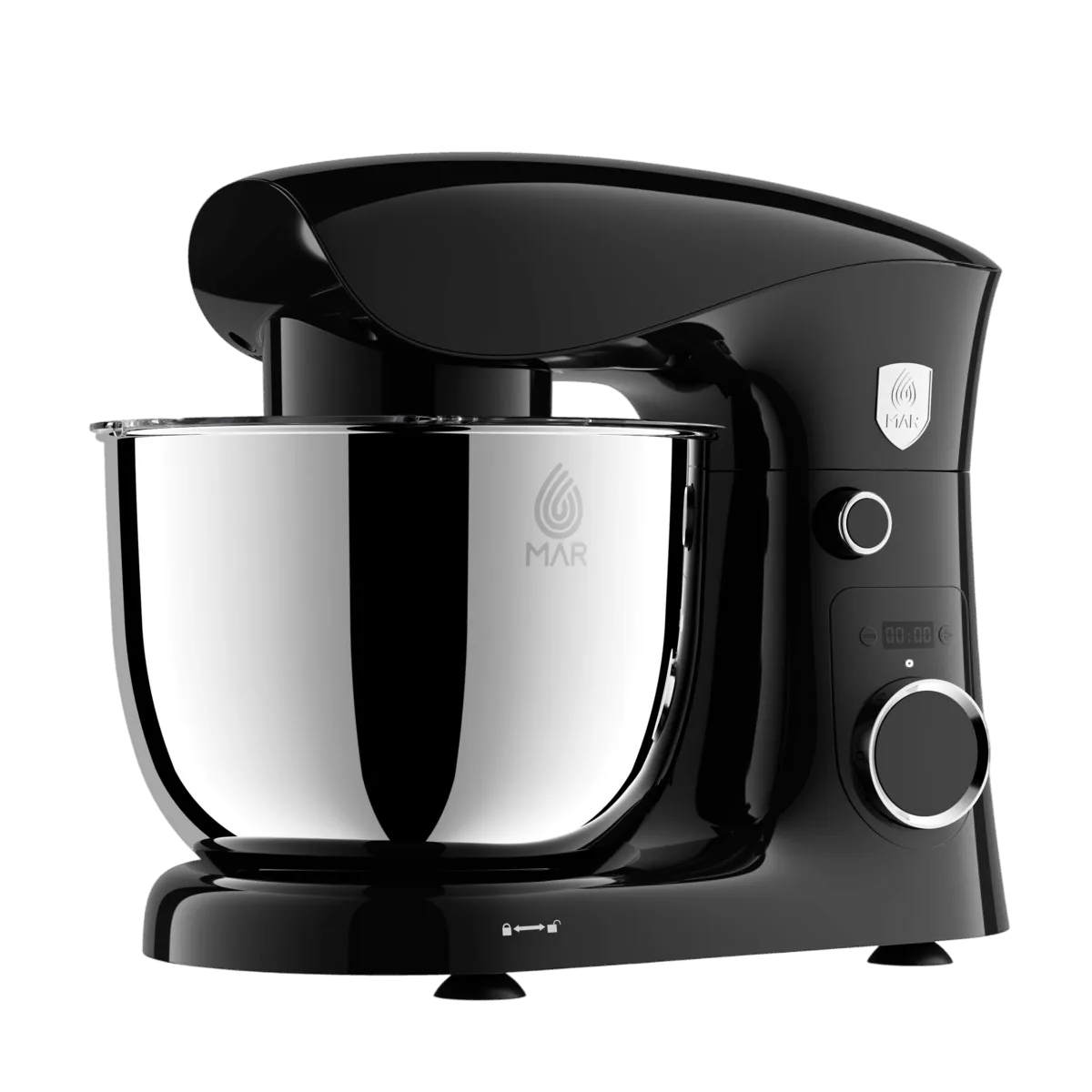 Mixer planetar 1500W cu bol din inox 5,0L, 10 viteze și funcție Pulse